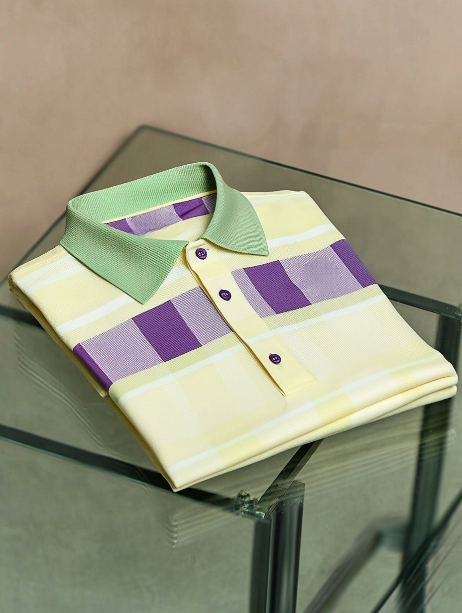 Men's Business Casual Embroidered Button Short Sleeve Polo Shirt