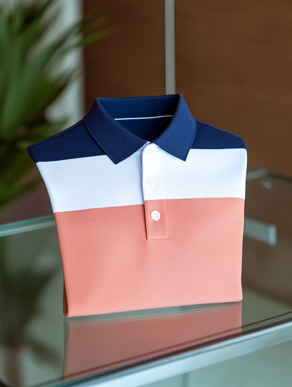 Men's Business Casual Fish Embroidered Button Short Sleeve Polo Shirt