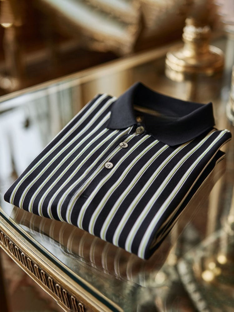 Men's Business Logo Button-Down Short Sleeve Polo Shirt