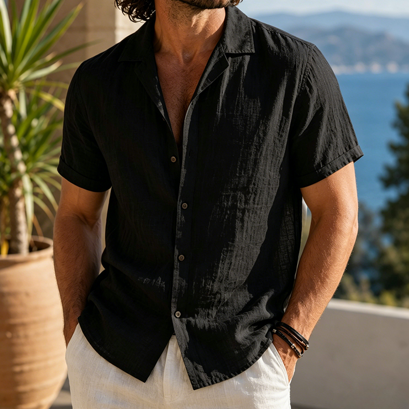 Fashioninprint Coastal Breeze Linen Camp Shirts