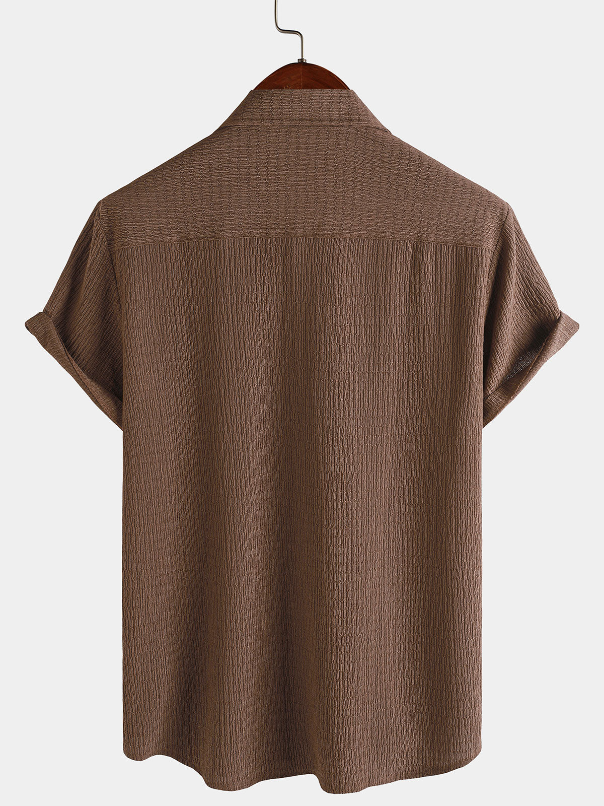 Men's Summer Solid Color Pocket Casual Short Sleeve Shirt