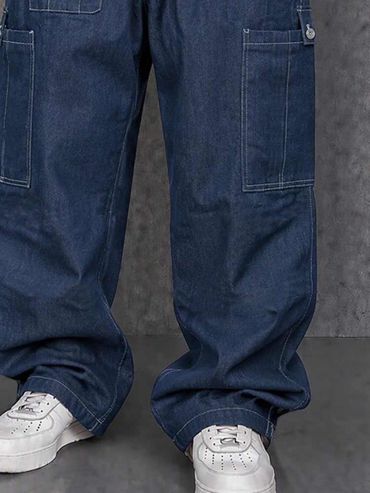 Casual Baggy Multi Pocket Denim-look Pants