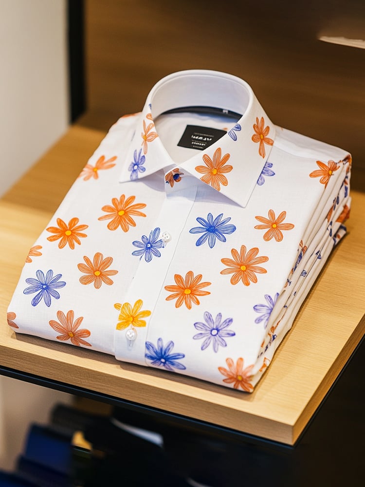 Men's Casual Printed Long Sleeve Shirt