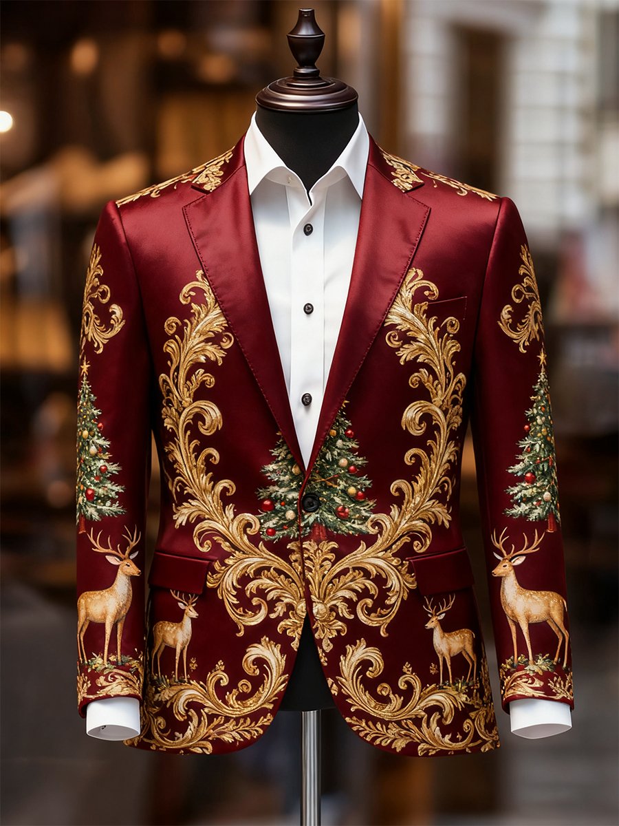 Men's Business Casual Christmas Suit Outerwear