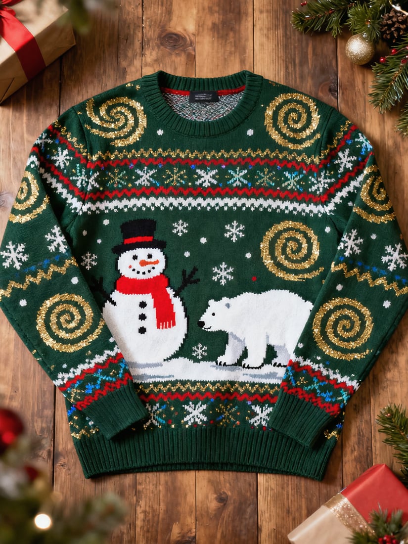 Men's Retro Casual Christmas Art Ugly Sweater