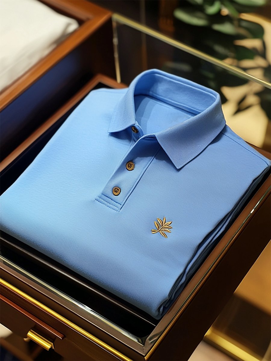 Men's Business Casual Button Short Sleeve Polo Shirt