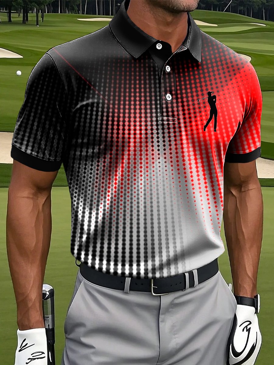 Men's Casual Contrast Color Polo Shirt