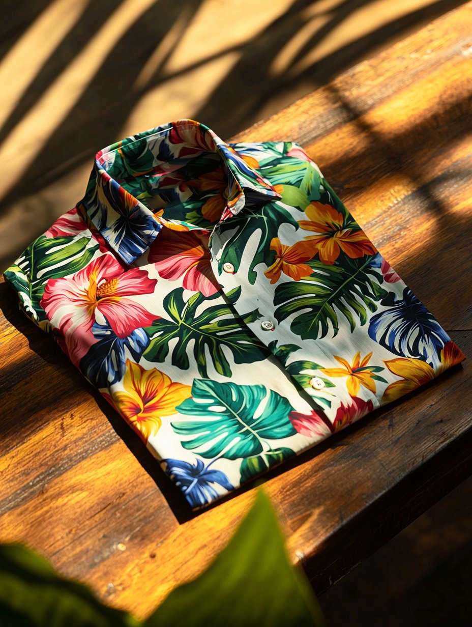 Men's Lapel Hawaiian Retro Casual Vacation Short Sleeve Shirt