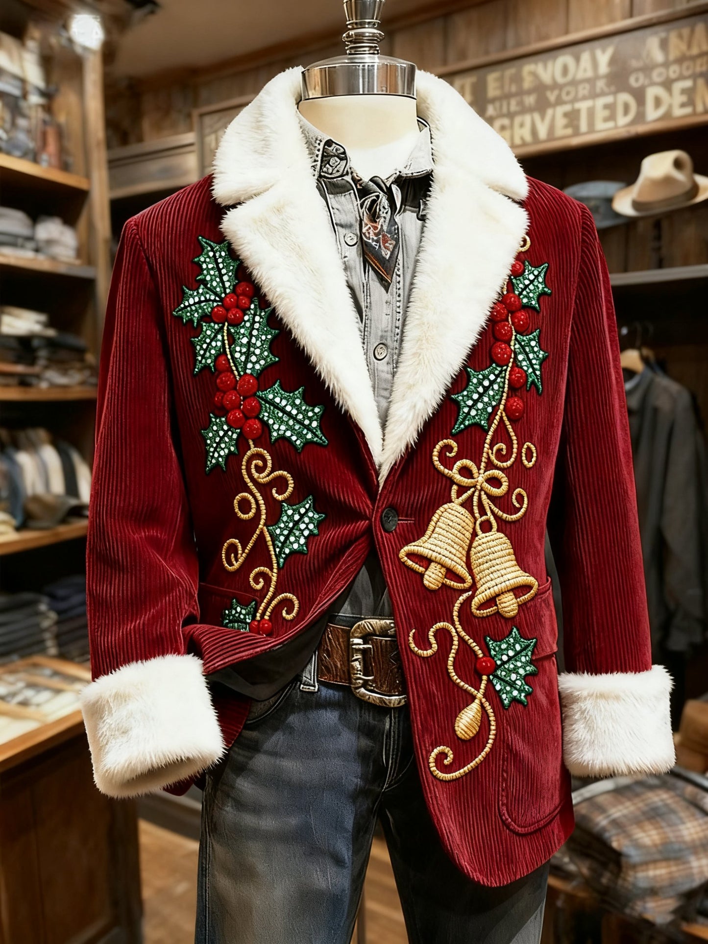 Men's Retro Christmas Lapel Casual Blazer