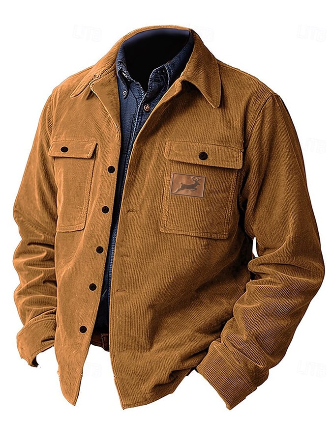 Men's Vintage Western Corduroy Shirt