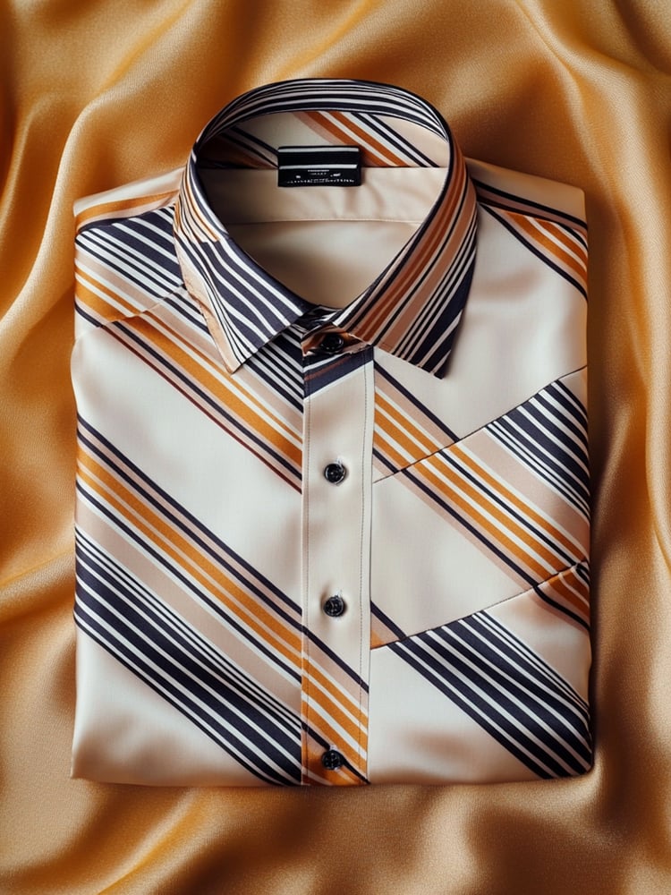 Men's Satin Luxe Print Short Sleeve Button Shirt