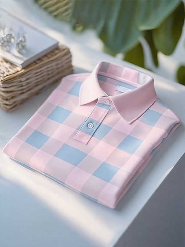 Men's Classic Business Logo Button Short Sleeve Polo Shirt