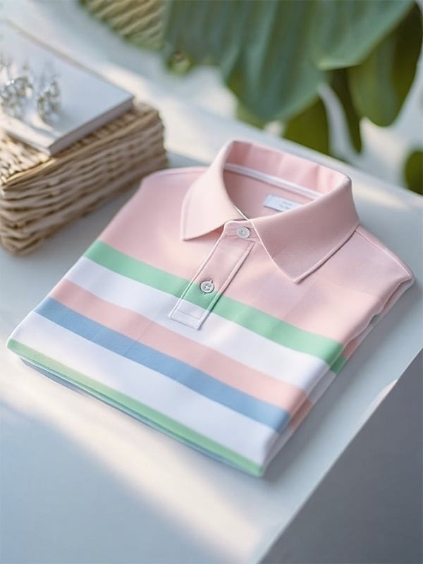Men's Classic Business Logo Button Short Sleeve Polo Shirt