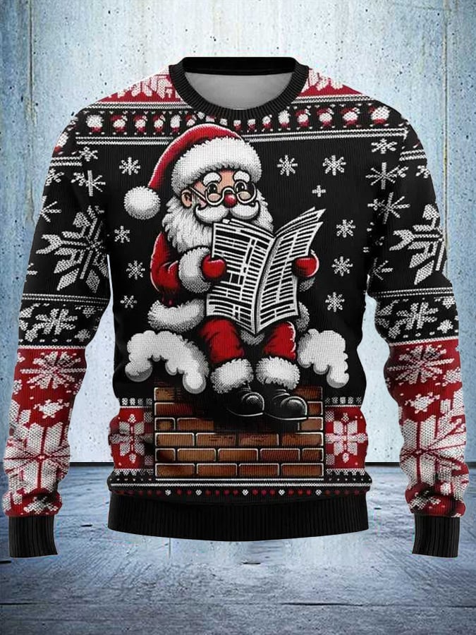 Men's Christmas Print Casual Knit Top