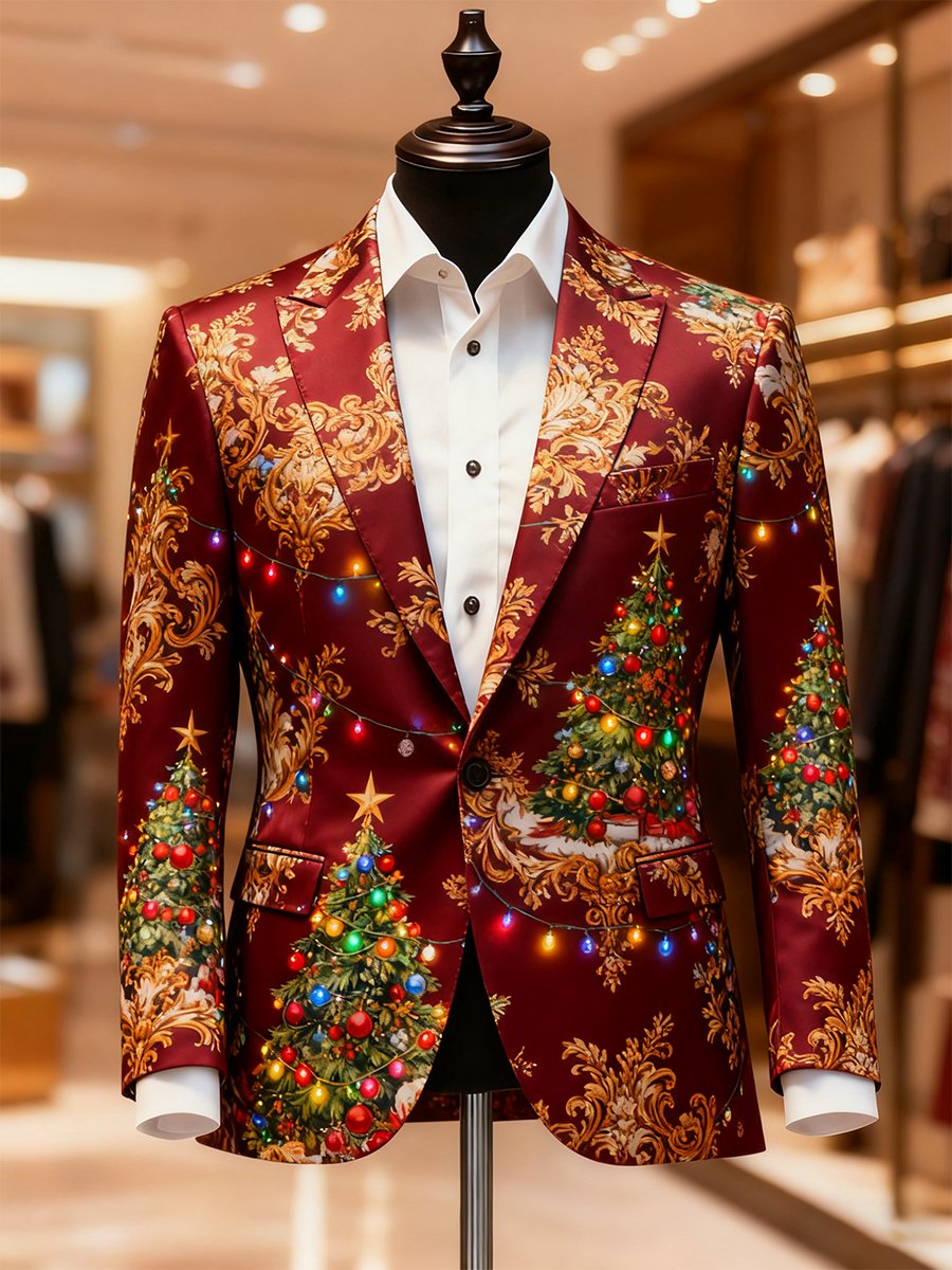 Men's Business Casual Christmas Suit Outerwear