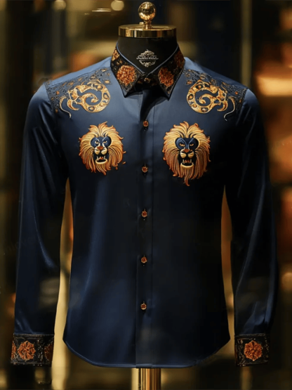 Men's Satin Luxe Long Sleeve Button Down Shirt