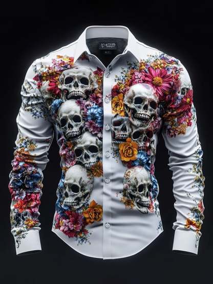 Men's Casual Vintage Black Pattern Shirt