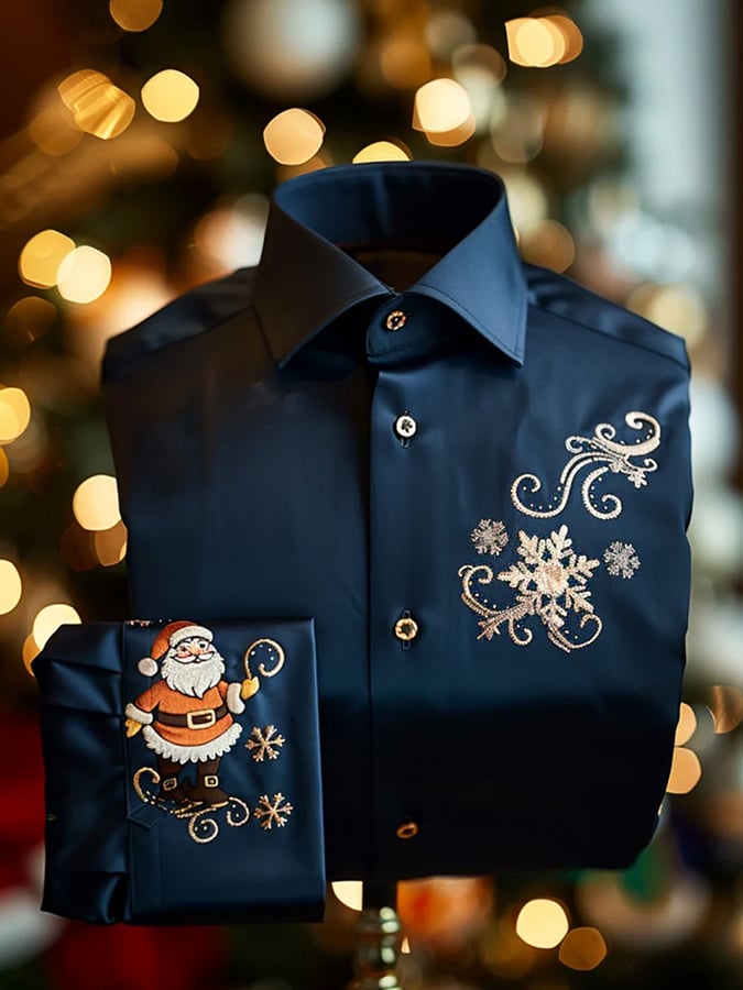 Men's Christmas-Themed Printed Shirts