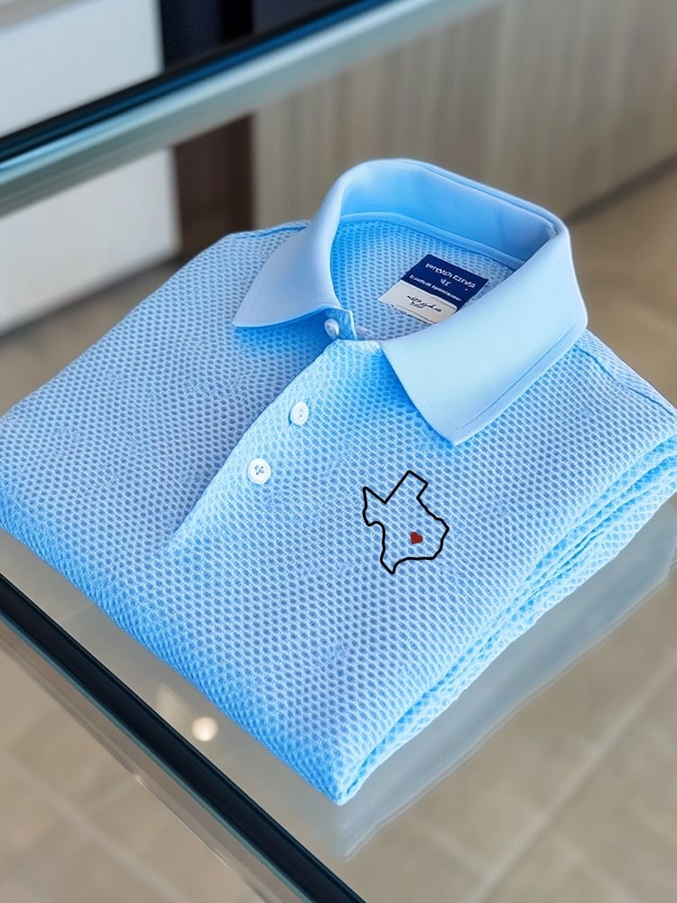 Men's Business Casual Texas Button Short Sleeve Polo Shirt