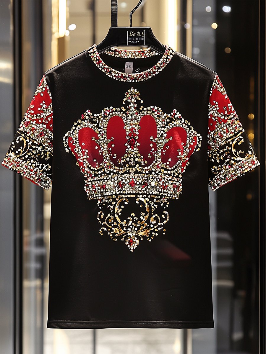 Men's Business Luxury Printed Short Sleeve T-Shirt