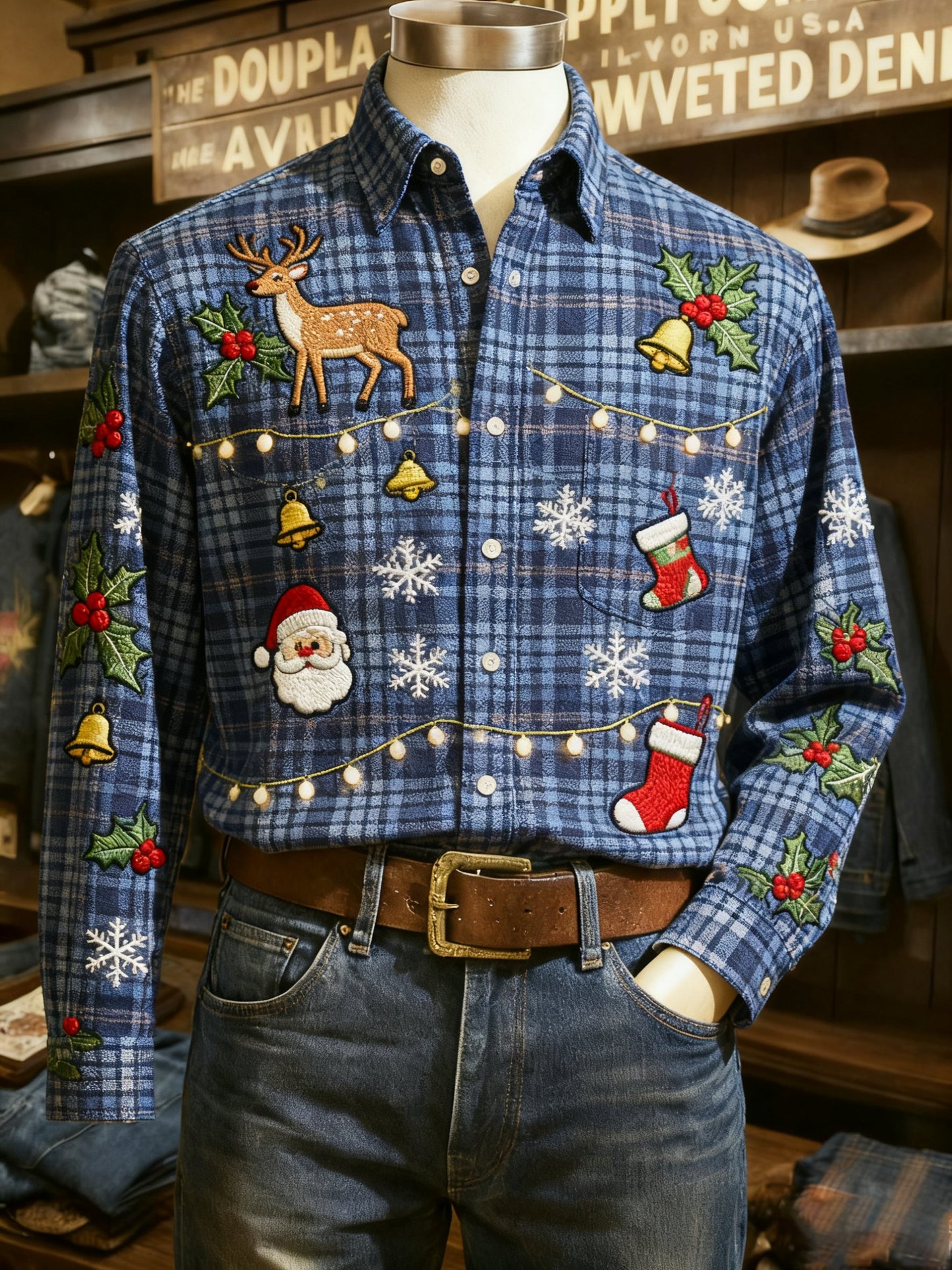 Men's Casual Christmas Long Sleeve Shirt