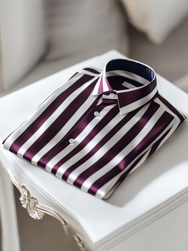Men's Satin Luxe Long Sleeve Button Down Shirt