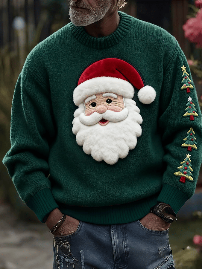 Men's Santa Claus Crew Neck Printed Sweatshirt