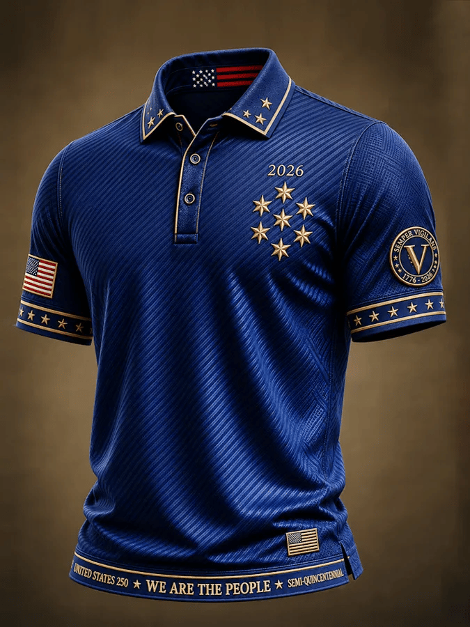 Men's USA 1776-2026 Printed Polo Shirt