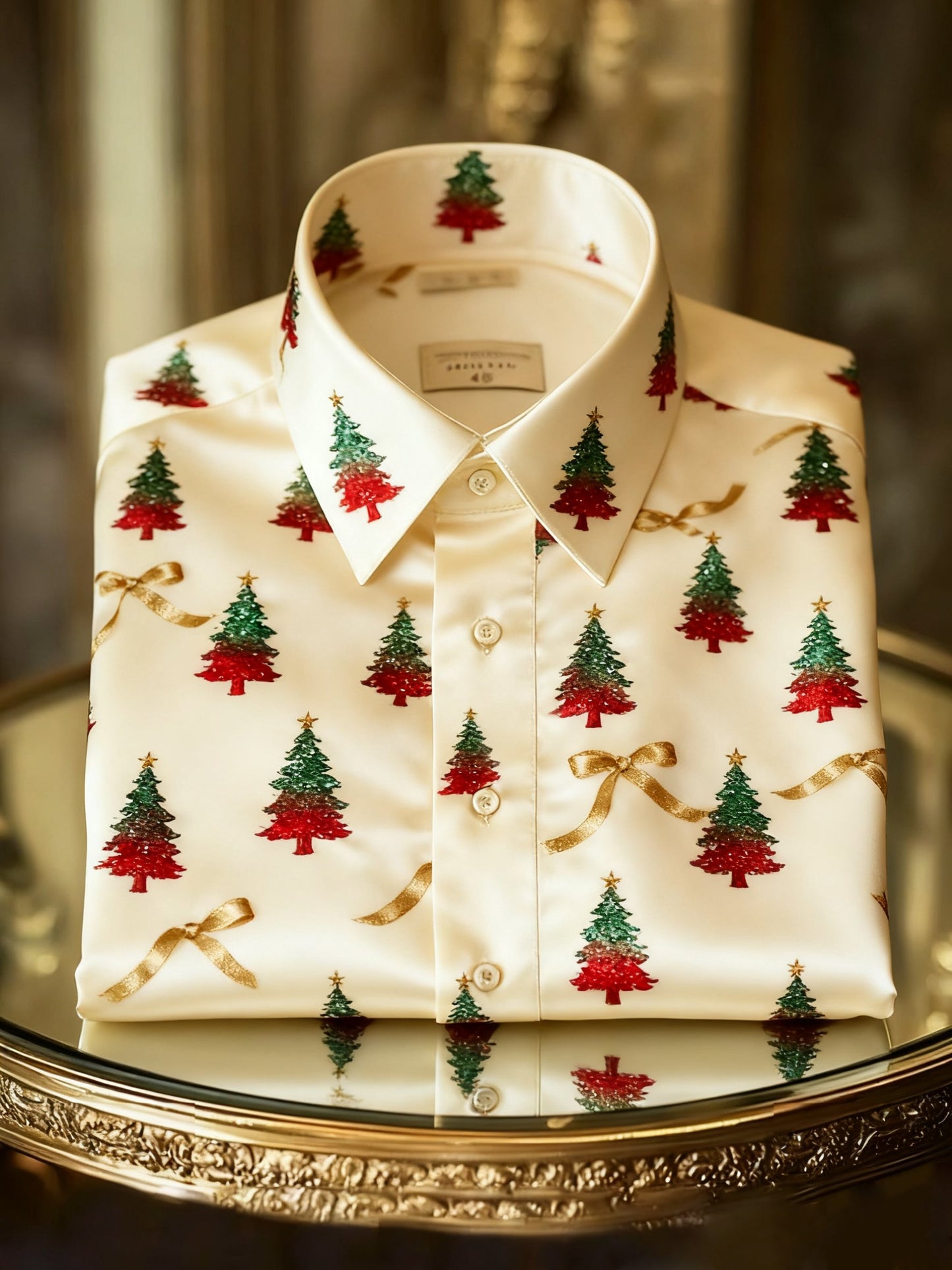 Men's Luxury Christmas Party Long Sleeve Button-Down Shirt