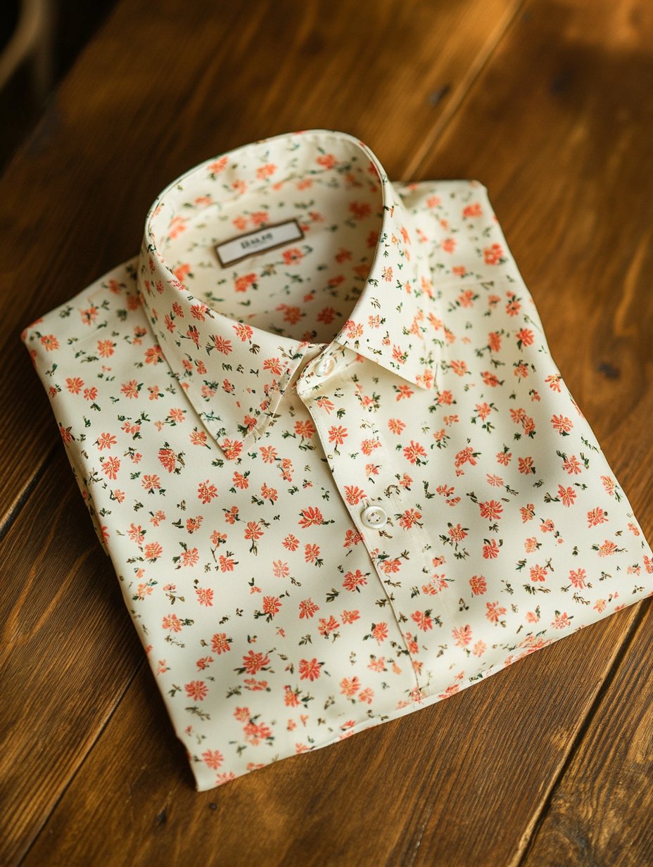 Men's Business Casual Floral Lapel Short Sleeve Shirt