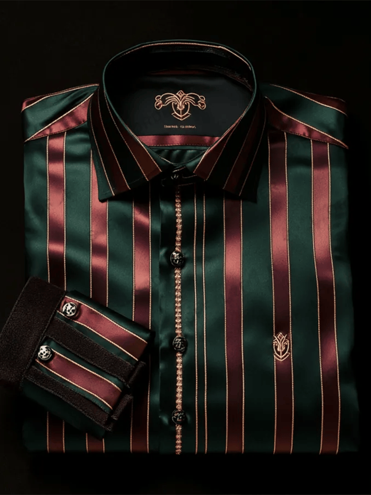Men's Satin Luxe Print Short Sleeve Button Shirt