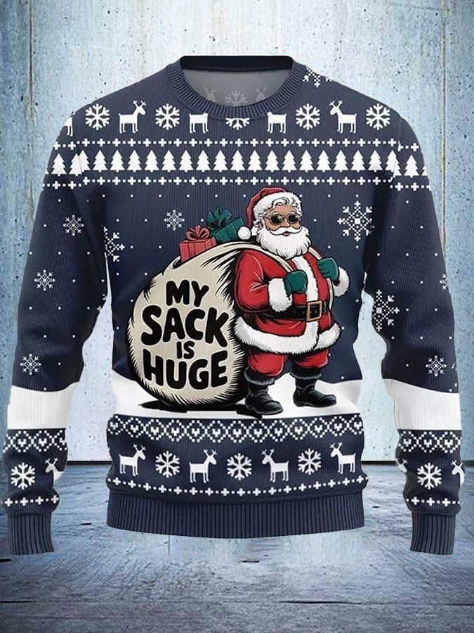 Men's Christmas Print Casual Knit Top