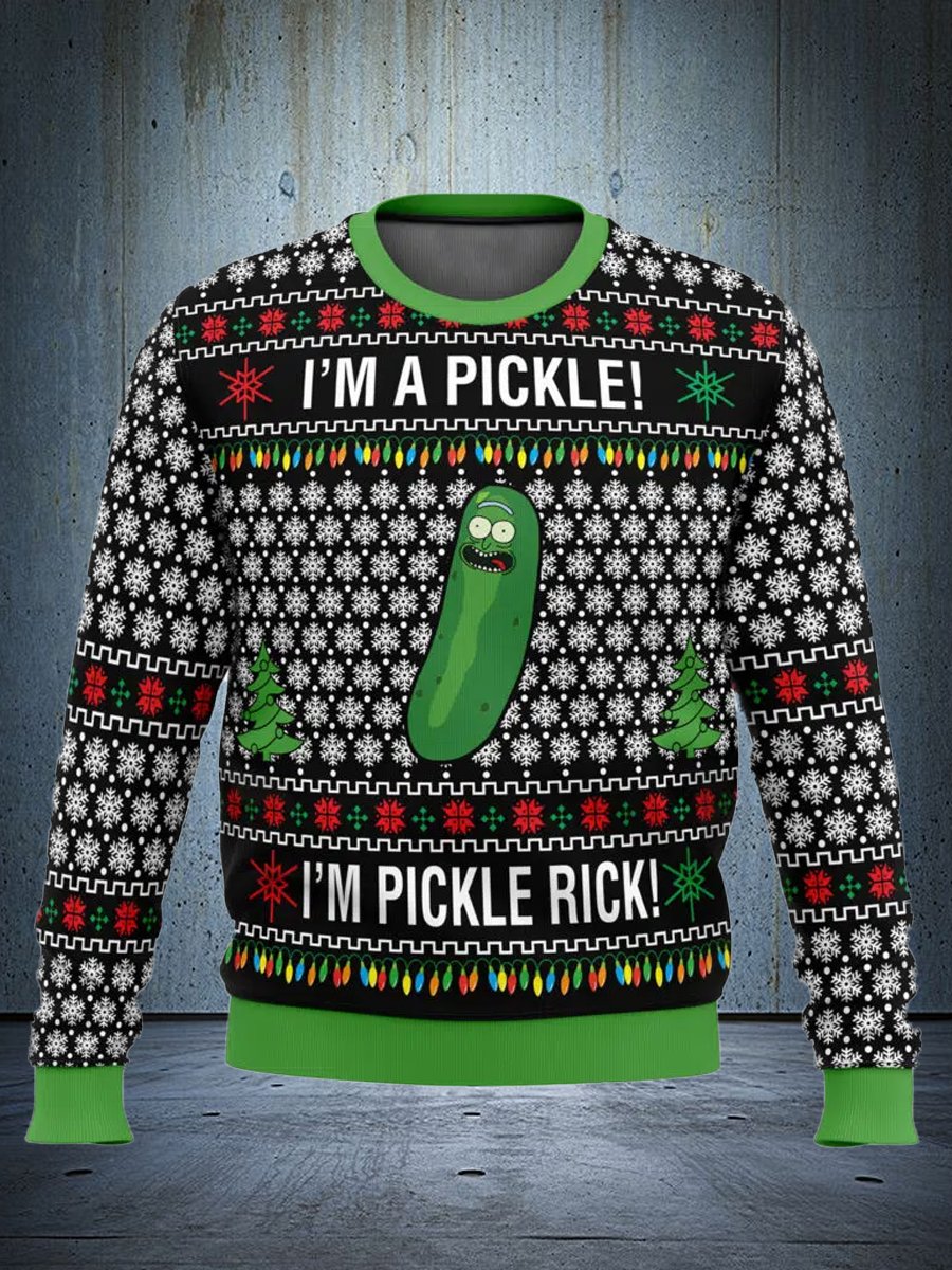 Funny pickles and ugly Christmas sweatshirts