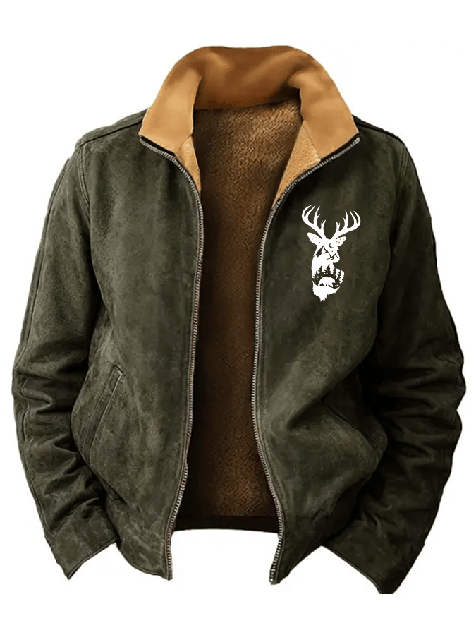Men's Vintage Deerskin Plush Outdoor Jacket