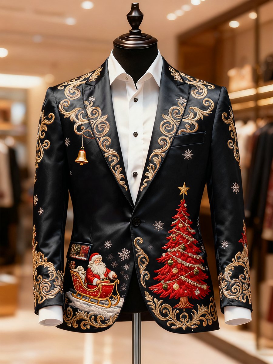 Men's Business Casual Christmas Suit Outerwear