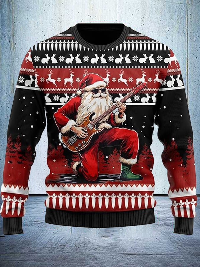 Men's Christmas Print Casual Knit Top
