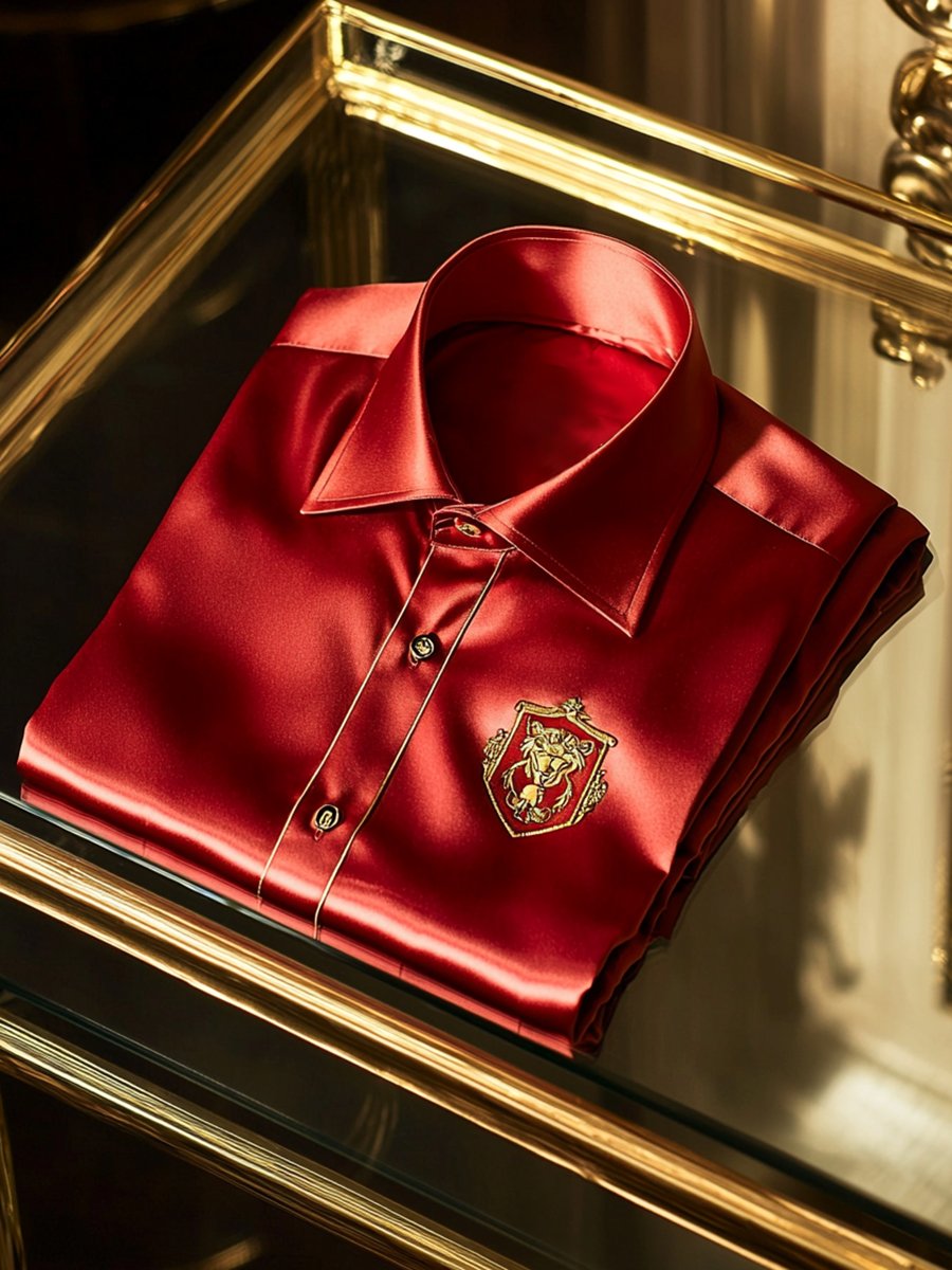 Men's Satin Luxury Business Long Sleeve Shirt