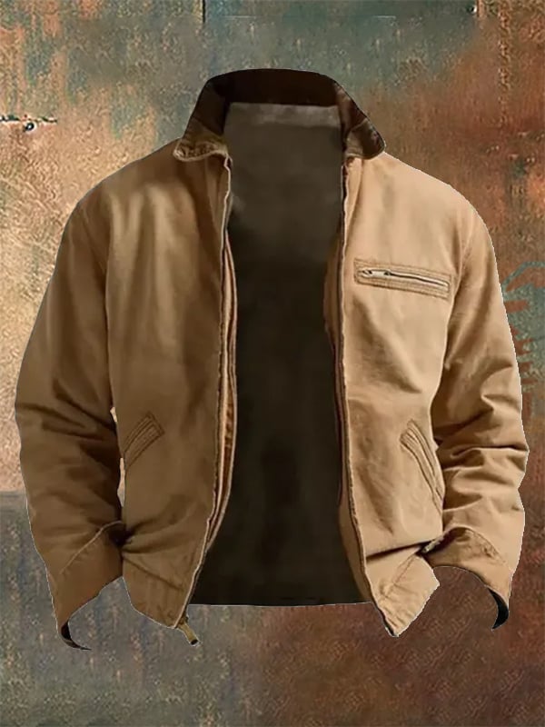 Men's Western Outdoor Vintage Multi-Pocket Jacket