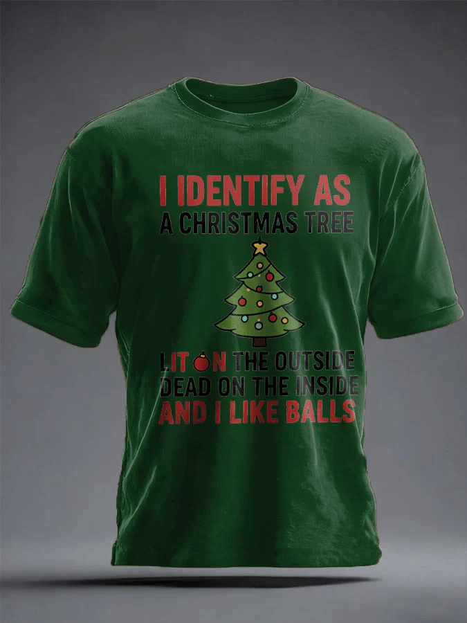 Men's Funny Identify As A Christmas Print T-shirt