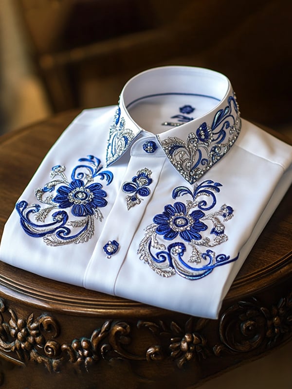 Men's Satin Luxury Business Long Sleeve Shirt