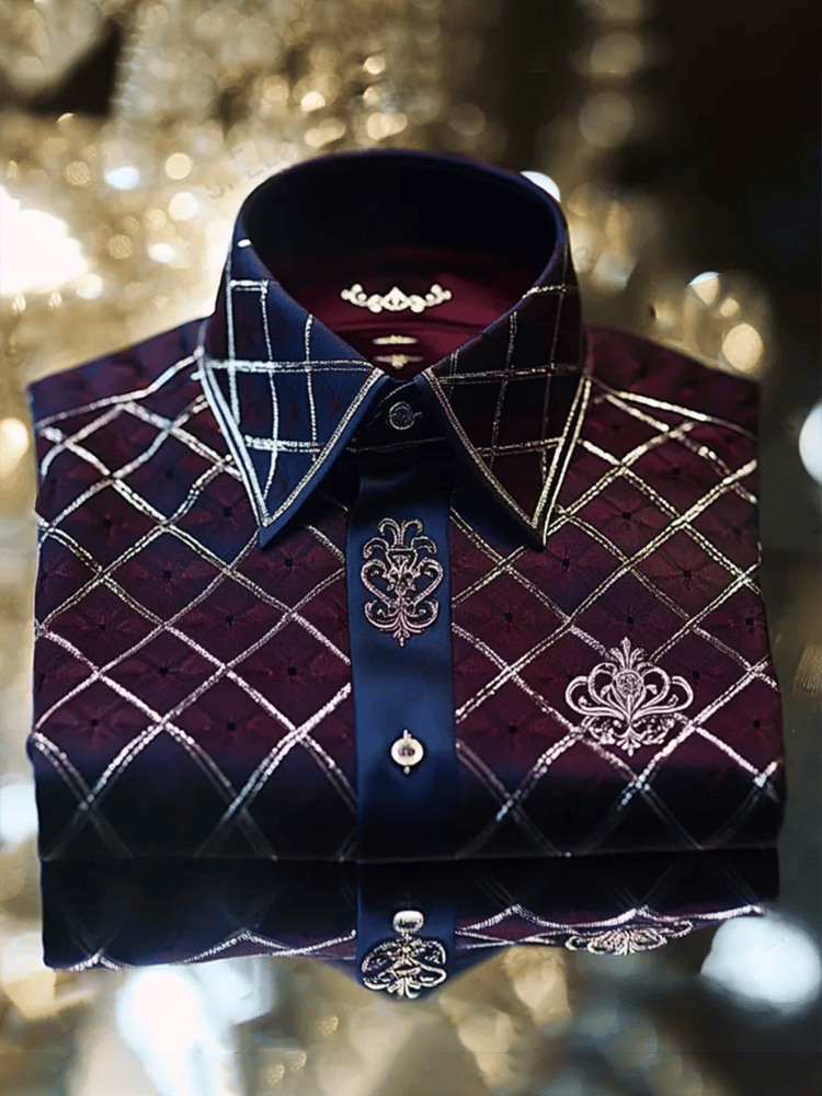 Men's Satin Luxe Print Short Sleeve Button Shirt