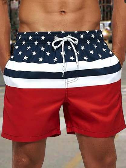 Men's Flag Independence Day Casual Shorts