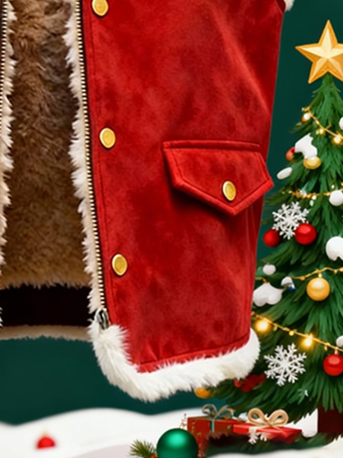 Men's Retro Suede Christmas Vest Jacket
