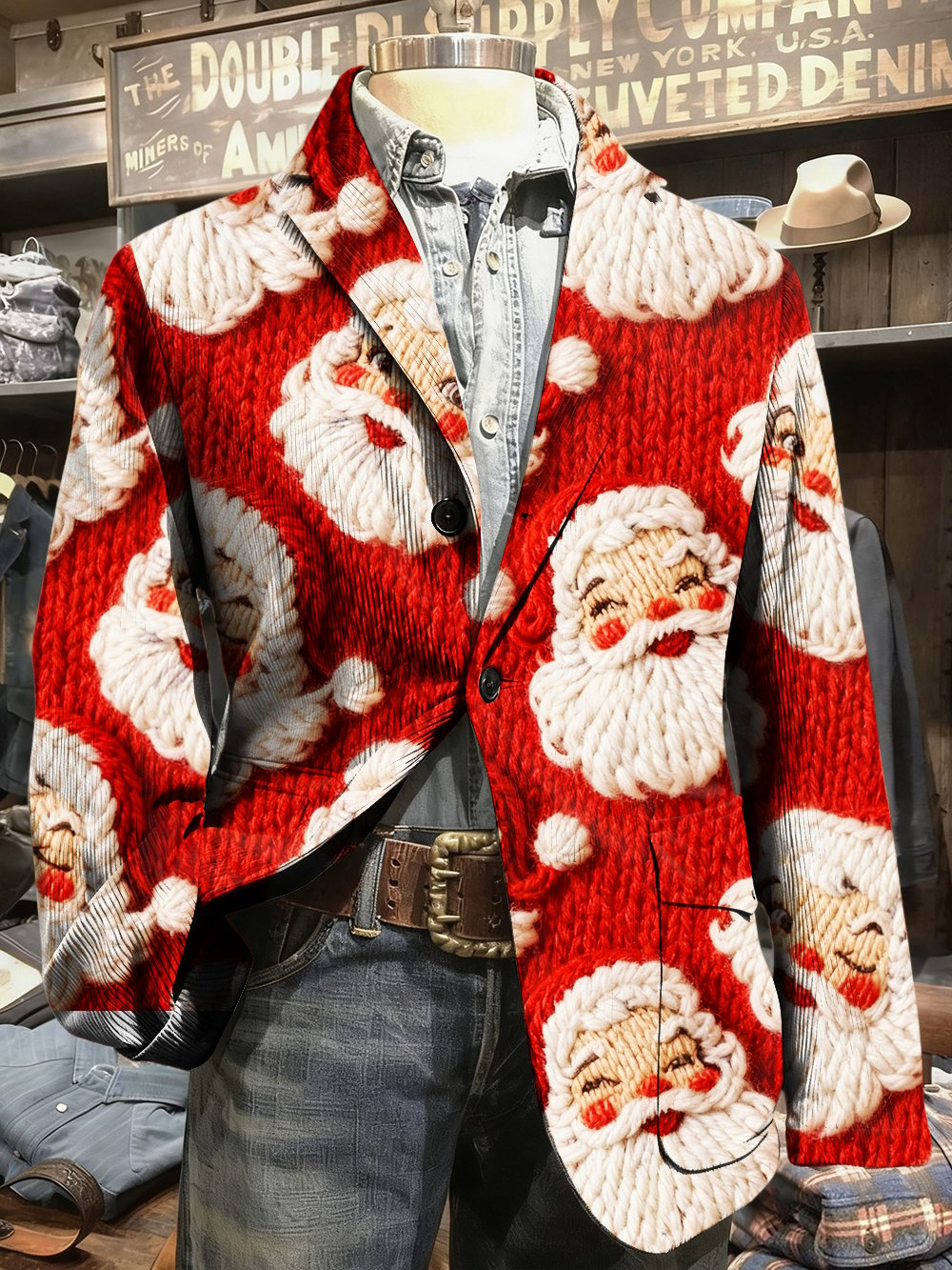 Men's Retro Casual Christmas Party Corduroy Suit Jacket