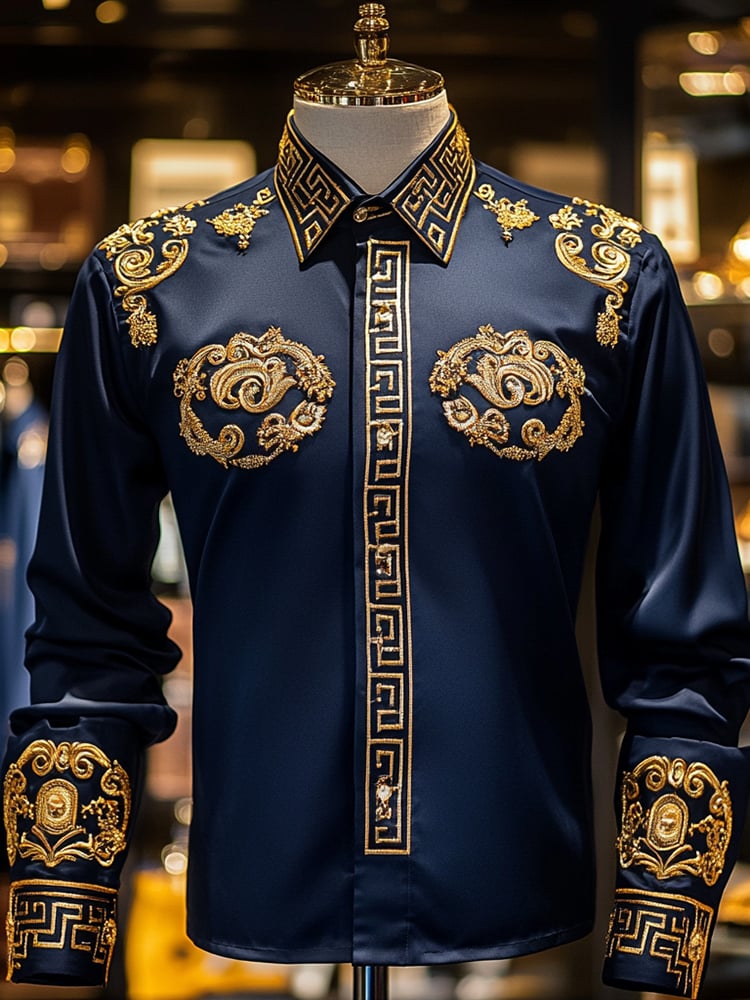 Men's Satin Luxe Long Sleeve Button Down Shirt