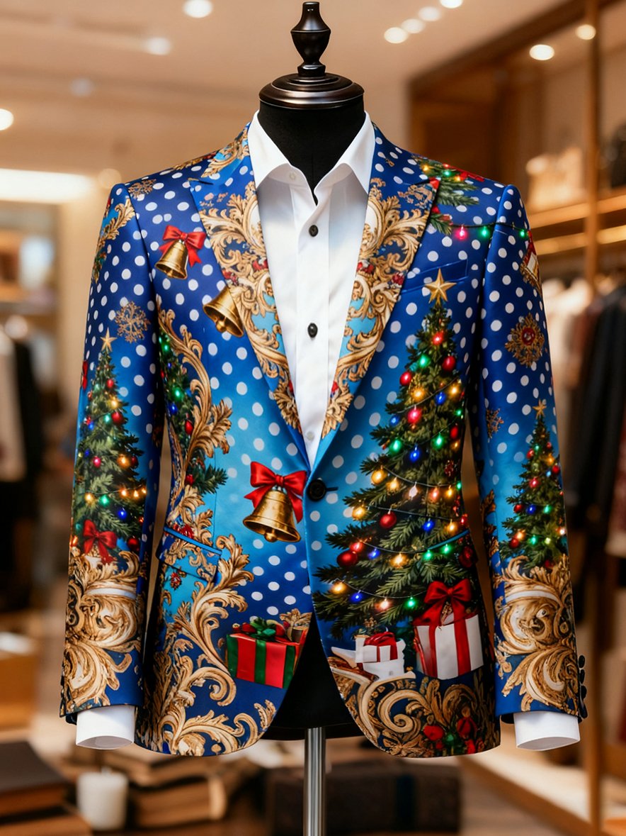 Men's Business Casual Christmas Suit Outerwear