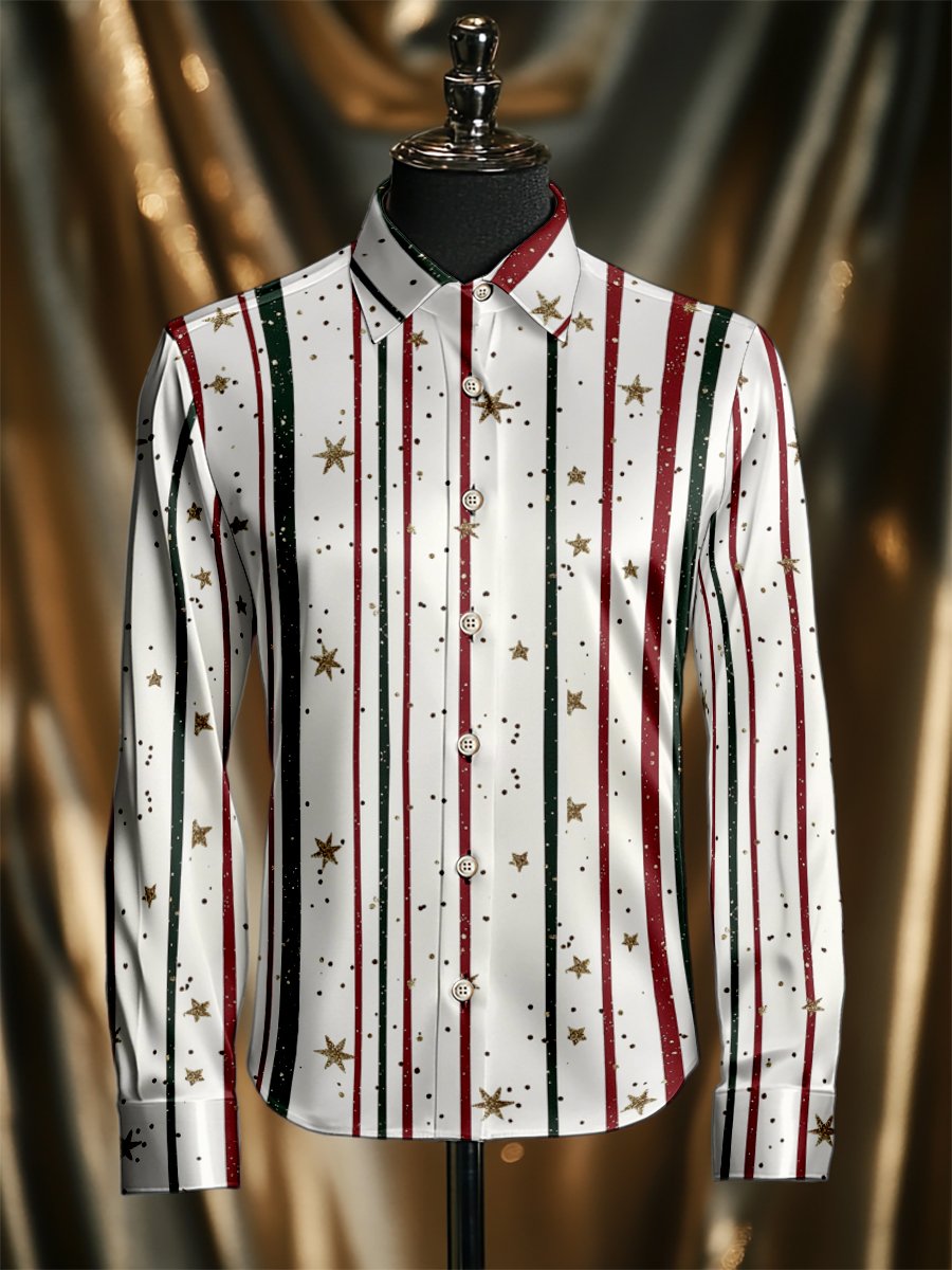 Men's Silk Luxury Christmas Long Sleeve Shirt