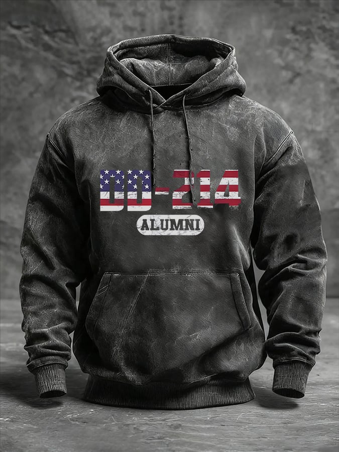 Men'S Casual Veteran Print Sweatshirt