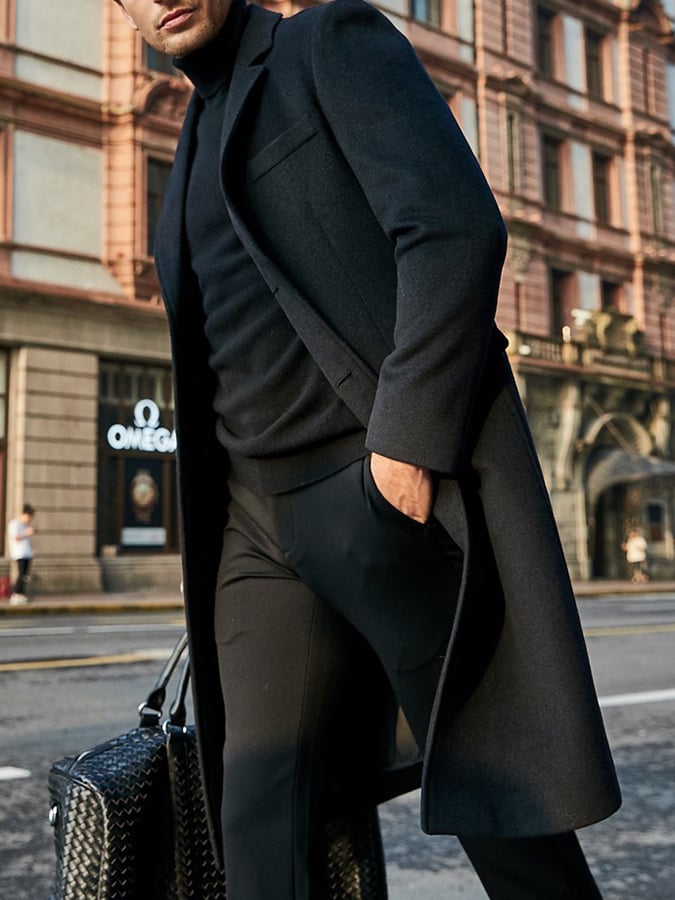 Men'S Commuter Button Design Coat