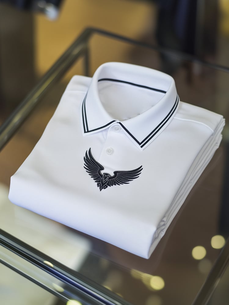 Men's Business Casual Logo Button Short Sleeve Polo Shirt